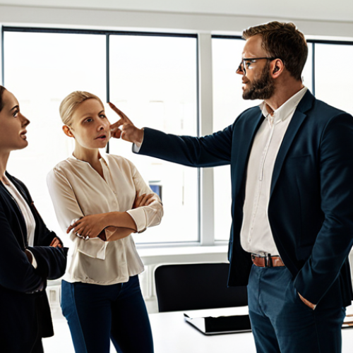 A diverse team of professionals in a modern, brightly lit office space, engaged in an open and trusting discussion. Some are gesturing, some are listening intently, all conveying a sense of psychological safety and candid communication. Subtle visual elements like interconnected lines or a supportive foundation could symbolize an "invisible safety net," fostering innovation and the freedom to express ideas and make mistakes without fear. The atmosphere is collaborative, respectful, and encourages genuine interaction. High-quality, realistic, soft lighting.